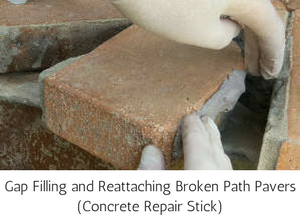 Epoxy Putty Repair Stick Concrete - Gap Filling and Reattaching Broken Path Pavers